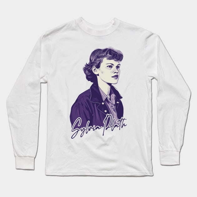 Sylvia Plath / Retro Quote Design Long Sleeve T-Shirt by unknown_pleasures